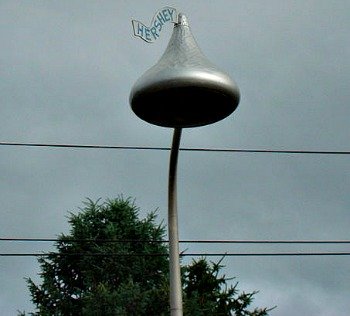 Hershey Kiss streetlights in Hershey Pennsylvania.